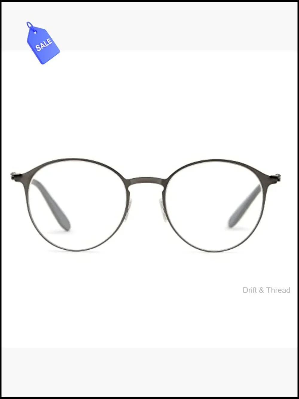 Superflat Reading Glasses Foldable Metal Frame 2.5x Magnification Blue Light